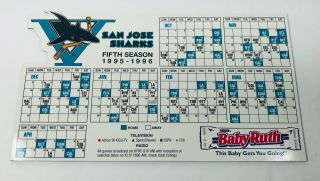 1994 - 1995 San Jose Sharks Nhl Magnet Schedule