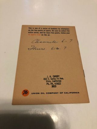 1957 Union 76 Sports Club Booklet Bob Richards 1962 - 1956 Olympic Champion 2