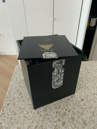 Fornasetti Profumi Black Lacquered Wood Box,  Sliding Lid W/ Lock Decoration