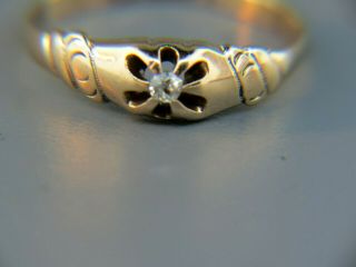 Antique 14k Gold Diamond Ring Size 5 Rose Gold