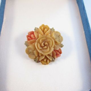 Vintage 1920s/30s Art Deco Celluloid Early Plastic Small Floral Lapel Pin