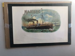 White Star Line Ss Majestic (1890) Cigar Box Embossed Print