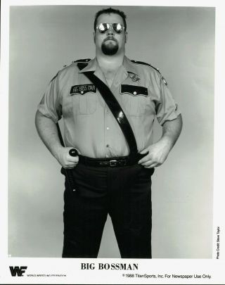 1988 Press Photo Pro Wrestling Promo Image Of The Big Bossman