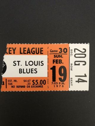 1977 - 78 Buffalo Sabres Ticket Stub Vs St.  Louis Blues - The Aud