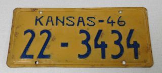 1946 Kansas Passenger Car License Plate Neosho County