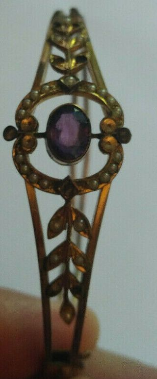 Antique Vintage Bracelet Possibly With Amethyst Stone,  pearls 3
