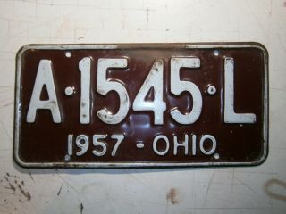 1957 Ohio License Plate Number A 1545 L