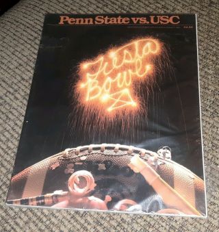 Jan 1,  1982 Fiesta Bowl Game Penn State University Vs Usc Football Program Book