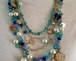Vintage jewelry White House Black Market Necklace Silver Tone 3
