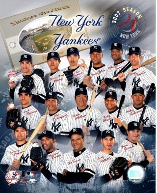 York Yankees 2007 Team Licensed Unsigned Mlb Baseball Glossy 8x10 Photo A1