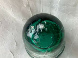 Vintage P.  R.  R.  Pennsylvania Railroad Glass Insulator Aqua Emerald Green Prr