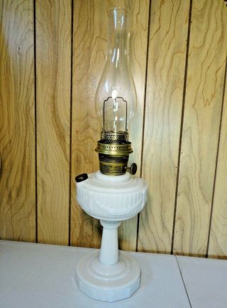 1940’s Antique Aladdin Alacite White Lincoln Drape Lamp Glass Model B