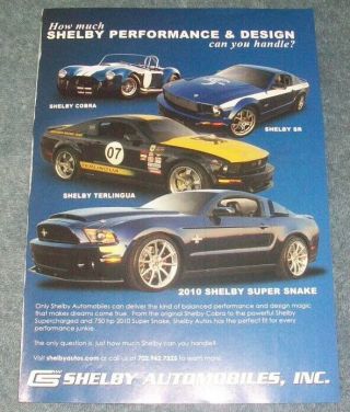 2009 Shelby Automobiles Ad " How Much.  Can You Handle " Snake Sr Terlingua
