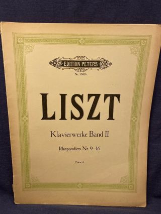 Two Vintage German Piano Music Books Edition Peters 3600 a - b LISZT Rhapsody 1 - 16 2