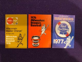 1976 And 1977 Milwaukee Brewers Pocket Schedules