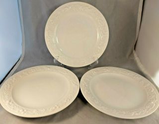 Set Of 3 Homer Laughlin Vintage/theme White 10 1/4 " Dinner Plates