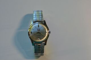 Vintage Benrus 3 Star Wrist Watch,  39 Jewel,  Stainless,  Dial,