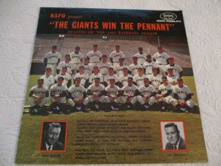 The Sf Giants Win The Pennant - 1962 - Fantasy Records Lp -