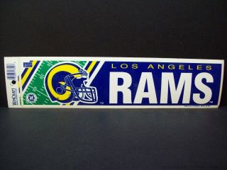 Vintage Los Angeles Rams Football Nfl Bumper Sticker Helmet Logo 1980s Sports