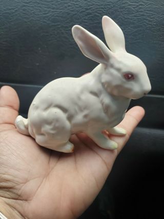 Vintage Lefton White Porcelain Bisque Rabbit Bunny Figurine