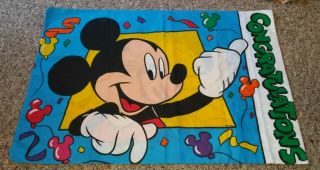 Vintage Disney Mickey Mouse Goofy Double Sided Pillowcase Congratulations