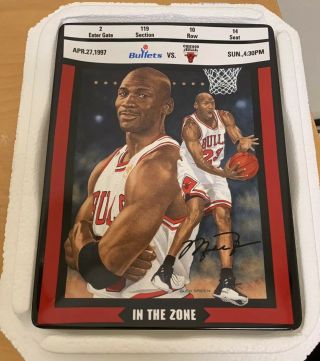 1997 Michael Jordan " In The Zone " Collector Plate Bradford Ex/upper Deck