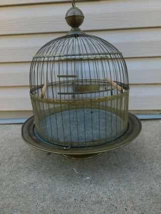 Vintage Hendryx Brass Bird Cage Antique Collectible Decorative Bird House