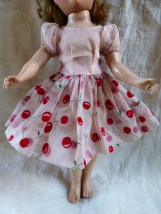 Ideal Miss Revlon 15 " Doll Clothes Cherries A La Mode Dress Slip Vintage 1958 - 9