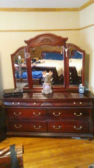 Dresser With Mirror,  Solid Wood