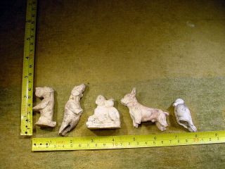 5 X Excavated Vintage Doll Parts Hertwig Age 1890 Altered Art 12758