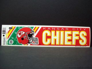Vintage Kansas City Chiefs Football Nfl Bumper Sticker Helmet Logo 1980s Sports