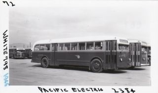 1945 Pacific Electric Railway Bus Photo 2384 Van Nuys California