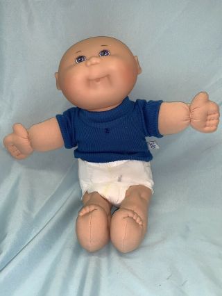 1988 Vintage Cabbage Patch Kids Blue Eyes Plush Baby Naked Doll (b6)