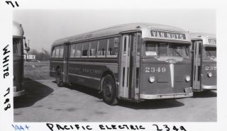 1944 Pacific Electric Railway Bus Photo 2349 Van Nuys California