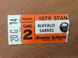 1978 - 79 Buffalo Sabres Vintage Ticket Stub From The Aud - Playoffs Vs Penguins