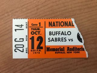 1978 - 79 Buffalo Sabres Vintage Ticket Stub From The Aud - Game 1 Vs Islanders