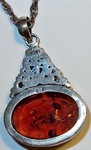OUTSTANDING Antique AMBER Sterling Silver 2 