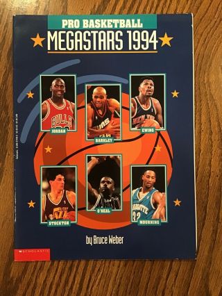 Vintage Pro Basketball Megastars 1994 Publication W/ M.  Jordan -