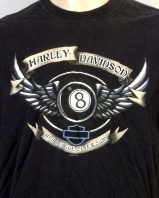 Euc 2007 Harley Davidson Motorcycles T - Shirt 8 Ball League Of It 