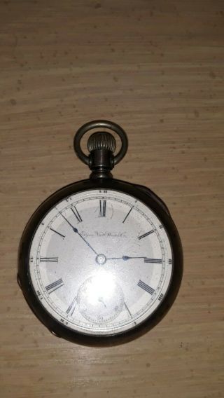 Antique Elgin Pocket Watch W/ Fahys Monarch Coin Silver Case