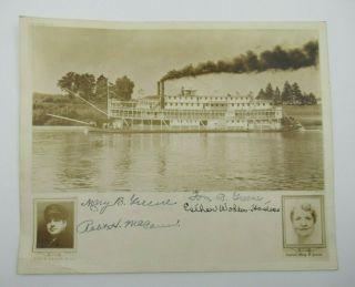 Greene Line River Steamboat Ohio River 8x10 Autographed Real Photo C1944