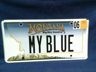 2006 Montana Vanity License Plate My Blue