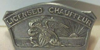 1920 ILLINOIS LICENSED CHAUFFEUR PINBACK BADGE STATE SOVEREIGNTY NATIONAL UNION 2