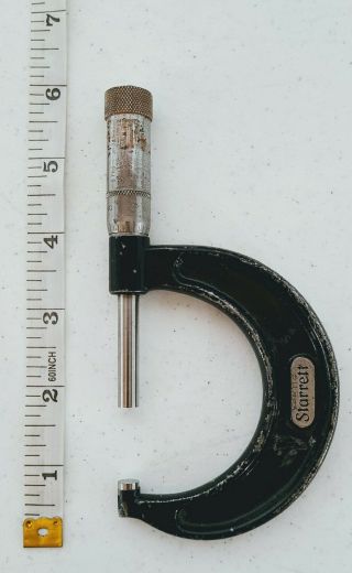 Vintage Starrett Usa 436 1 " - 2 " Outside Micrometer W/ No Personal Markings