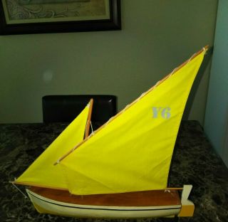 Vintage Wooden Sailboat Model
