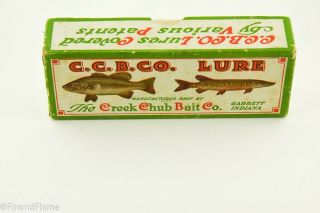 Vintage Creek Chub Plunker Minnow Perch Antique Fishing Lure Empty Box Rs6