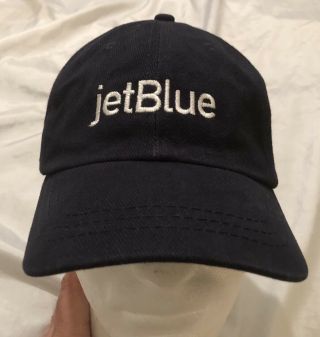 Jetblue Embroidered Logo Navy Blue Hat Cap Strapback Airline Airways Vguc