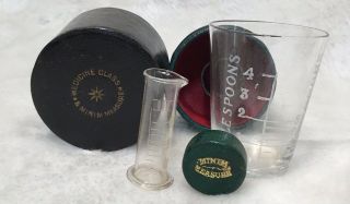 Antique,  Medicine Glass & Minim Measure C.  1900 - 1930,  Apothecary Pharmacy