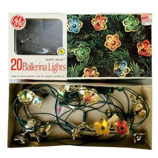 20 Vintage Ballerina Merry Midget Christmas Lights General Electric Japan