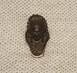 Antique Judd 5251 American Indian Chief Bronze Plated Cast Iron Paper Clip/ Desk